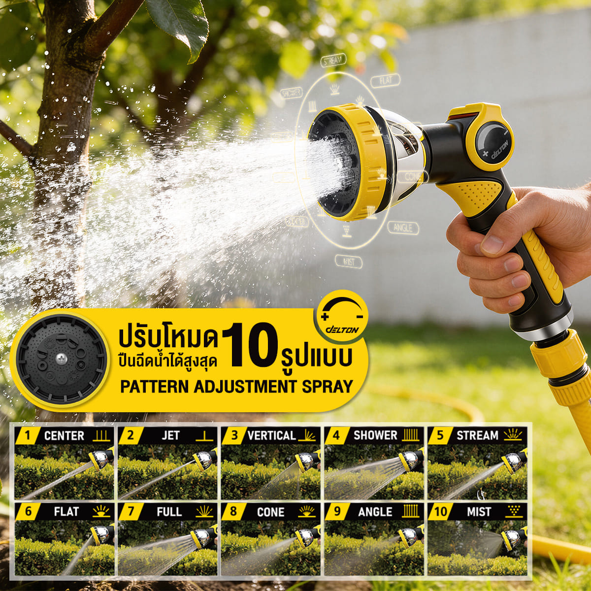 ชุดหัวฉีดน้ำพร้อมข้อต่อ 10-IN-1 DELTON รุ่น MSN-05S_2